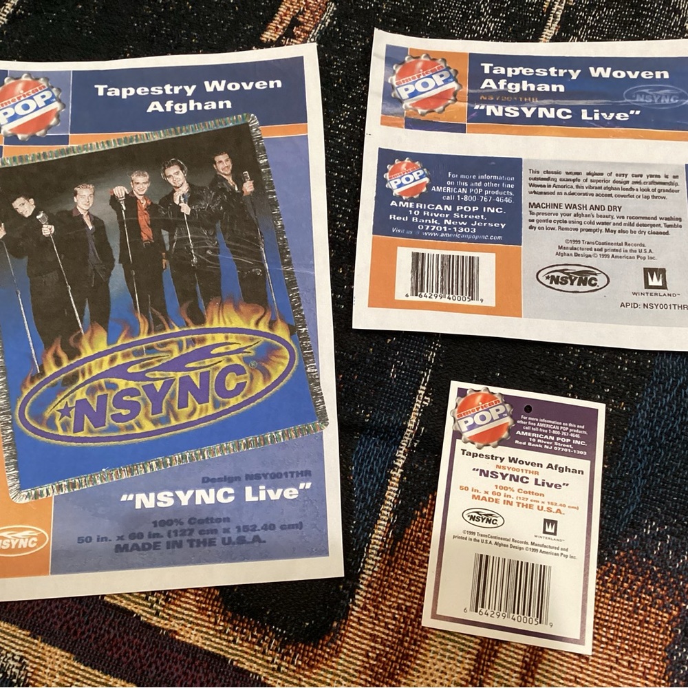 🔵 Vintage & New “NSYNC Live" Throw Blanket Afghan - Highly Collectible - Rare - Picture 4 of 9
